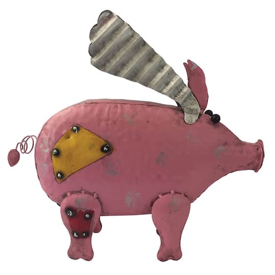Santa's Workshop 11" Iron Flying Pig